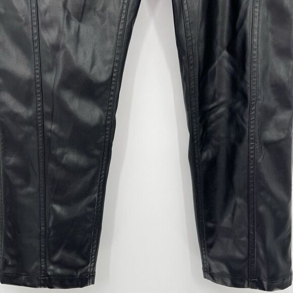 Atlein‎ Collective Black Faux Vegan Leather Pants Straight Leg Women’s Size 8 - Picture 5 of 10